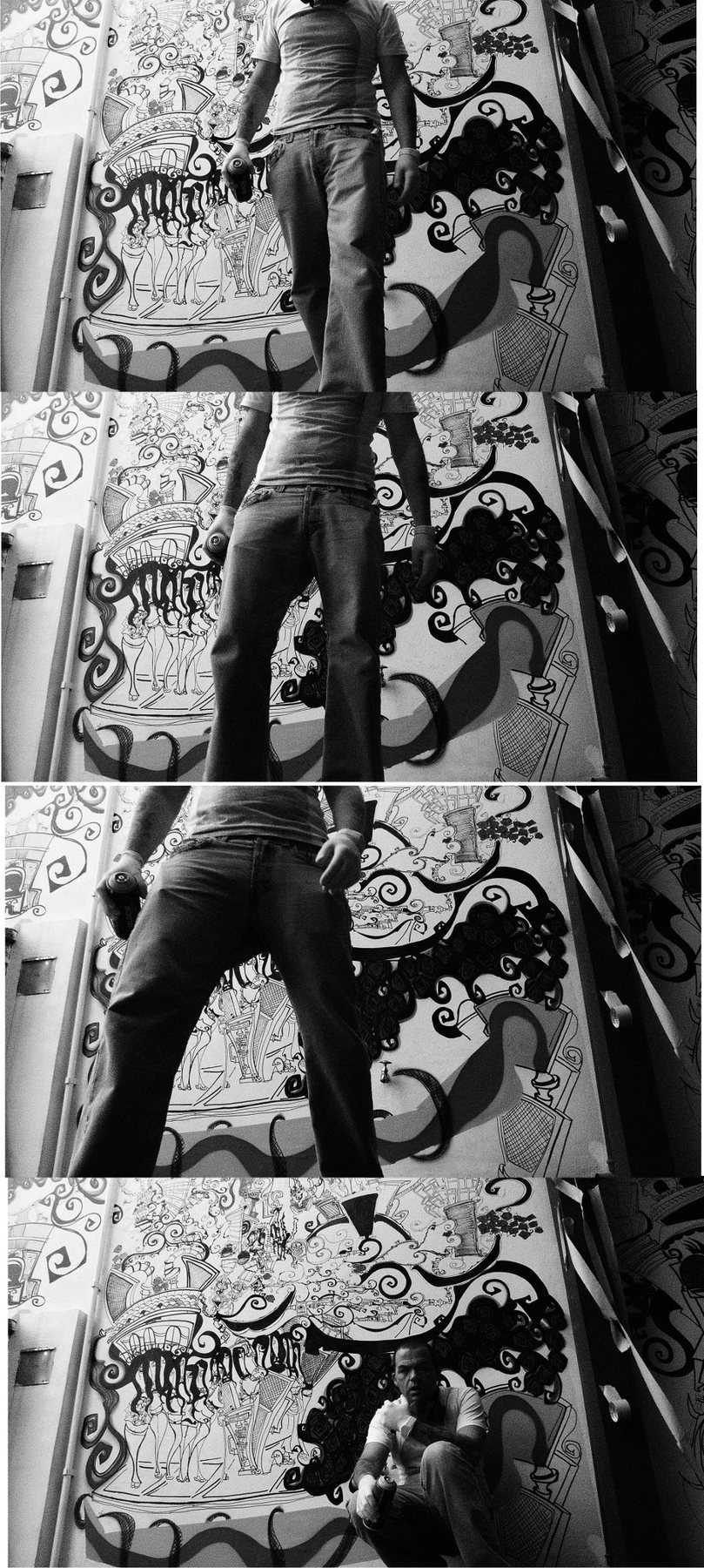 Corpo e parede em sequência / arquivo do artista