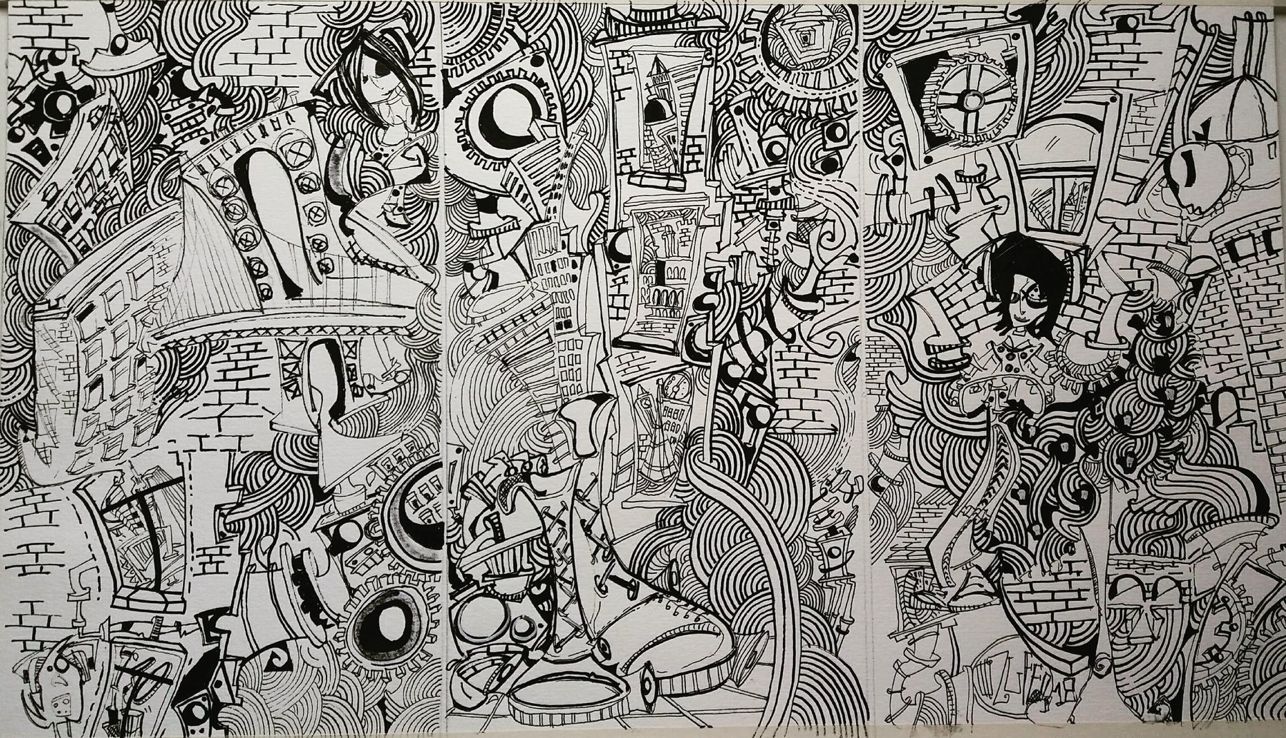 Painel em três partes / apartamento na Vila Leopoldina / 2019