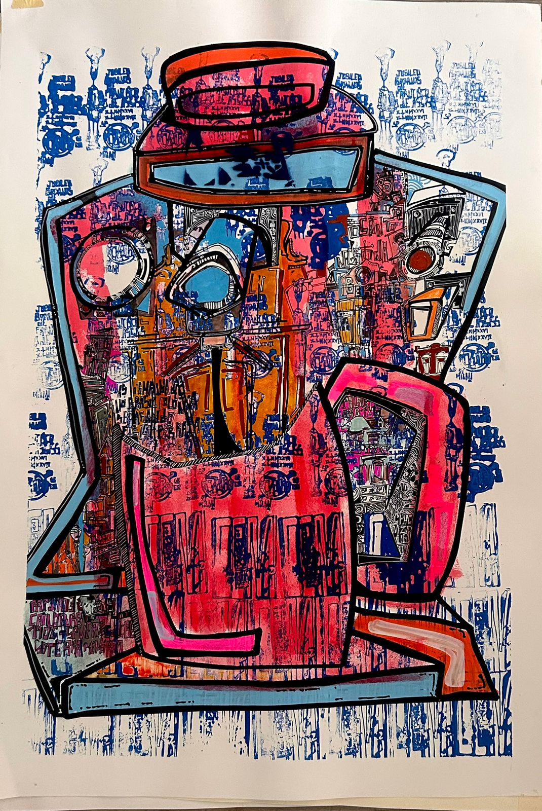 Work on paper created by Marcelo Zuffo in Miami, composition 1