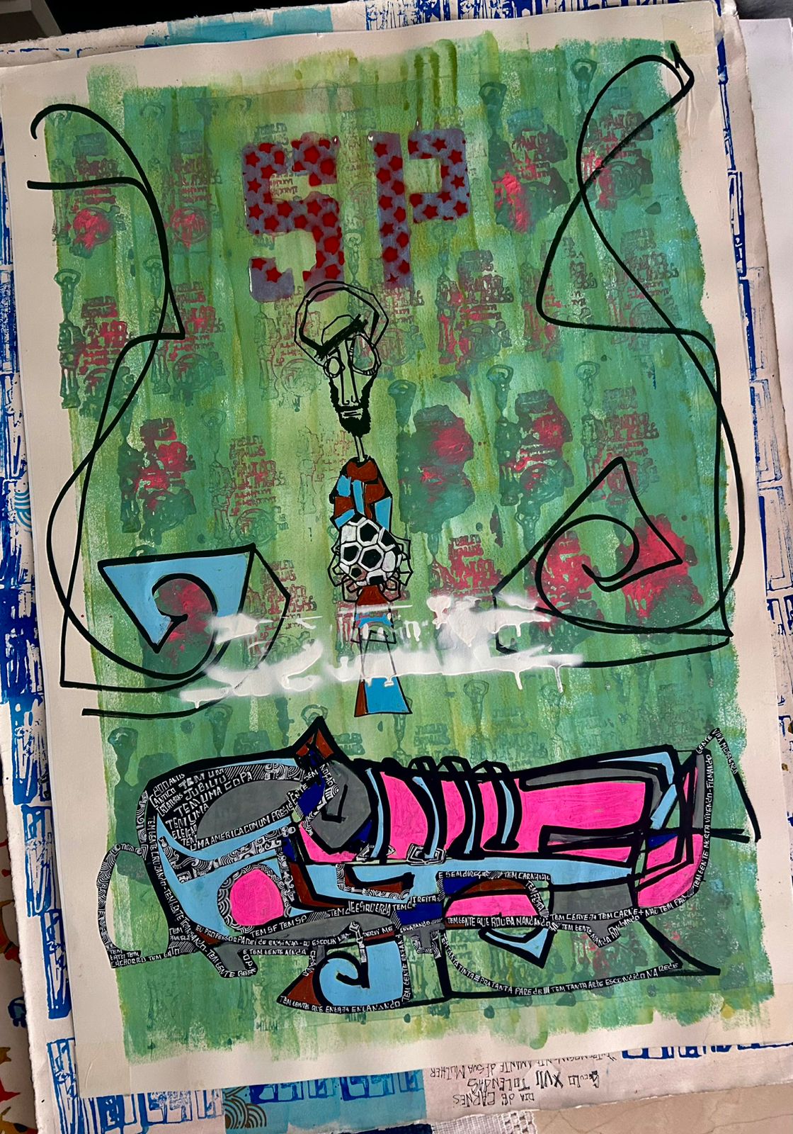 Work on paper created by Marcelo Zuffo in Miami, composition 2