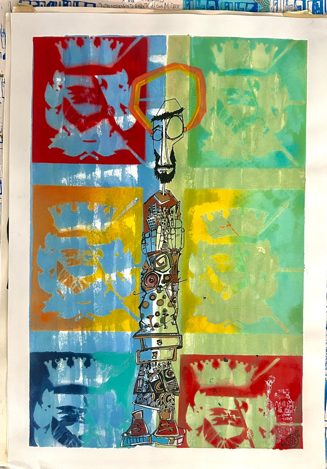 Work on paper created by Marcelo Zuffo in Miami, composition 3