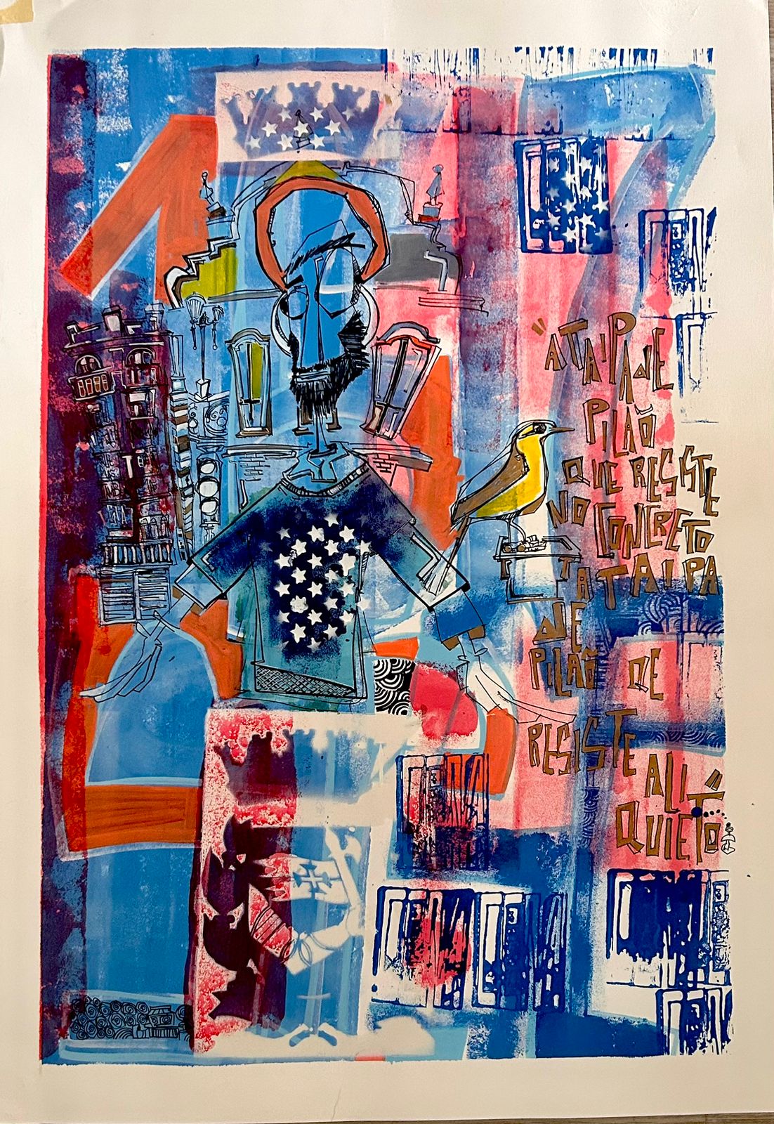 Work on paper created by Marcelo Zuffo in Miami, composition 6