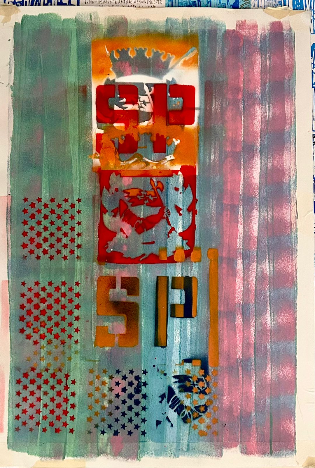 Work on paper created by Marcelo Zuffo in Miami, composition 8
