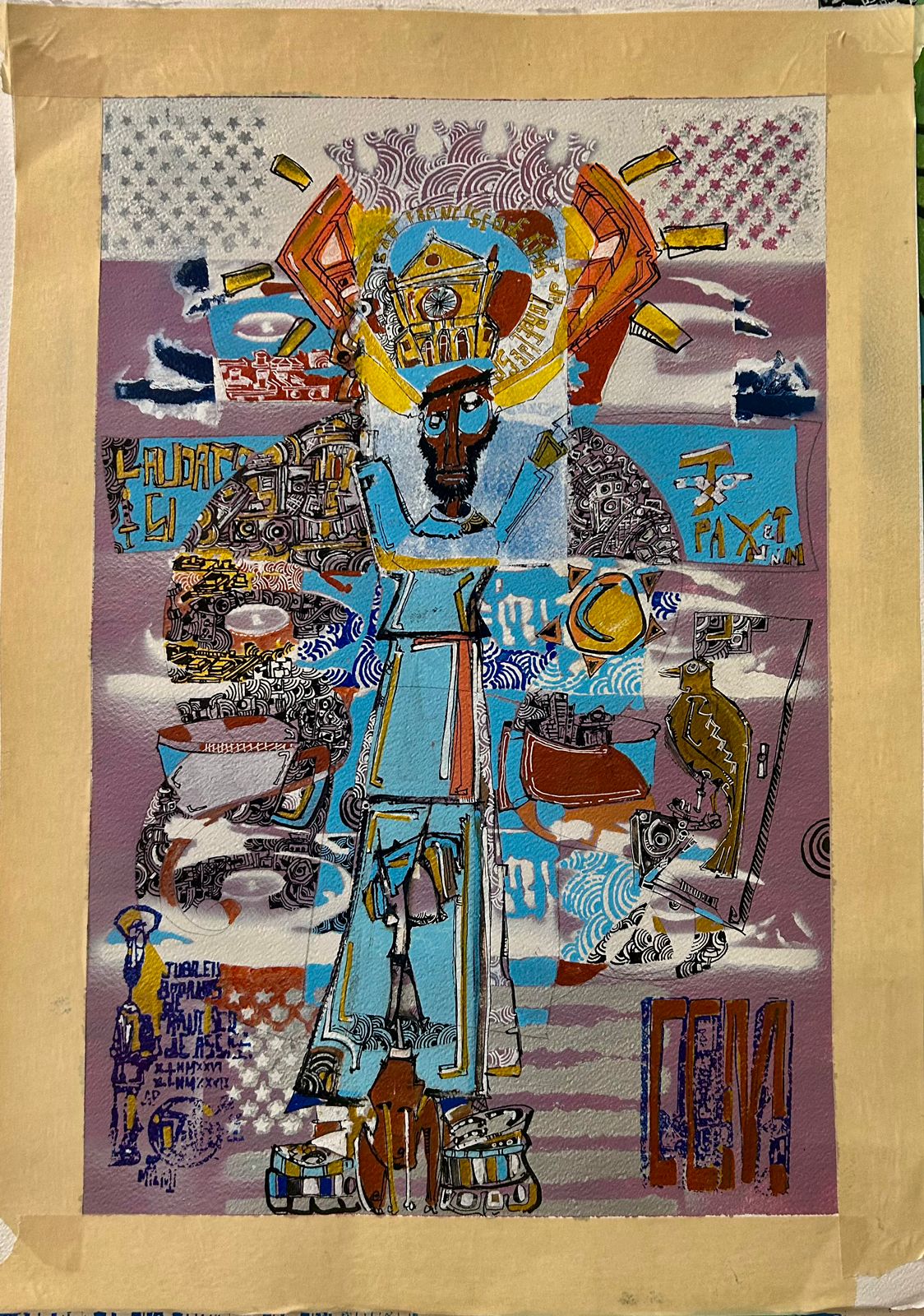 Work on paper created by Marcelo Zuffo in Miami, composition 9