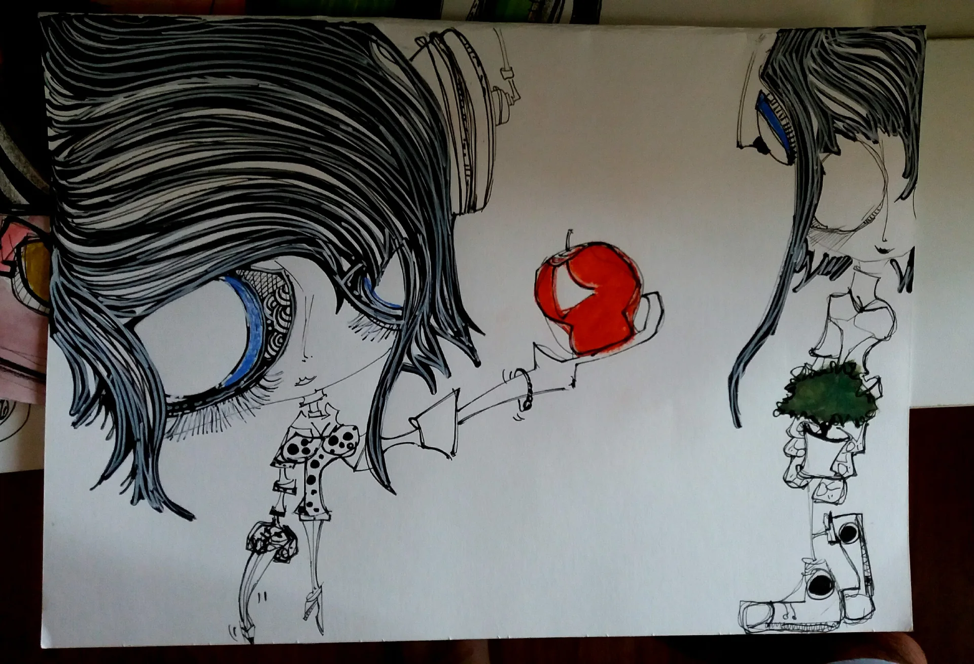 Estudo de personagens femininas para painel, 2019
