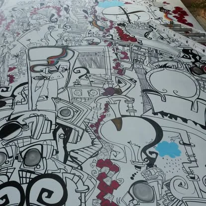 Detalhe do desenho para Transmit Music
