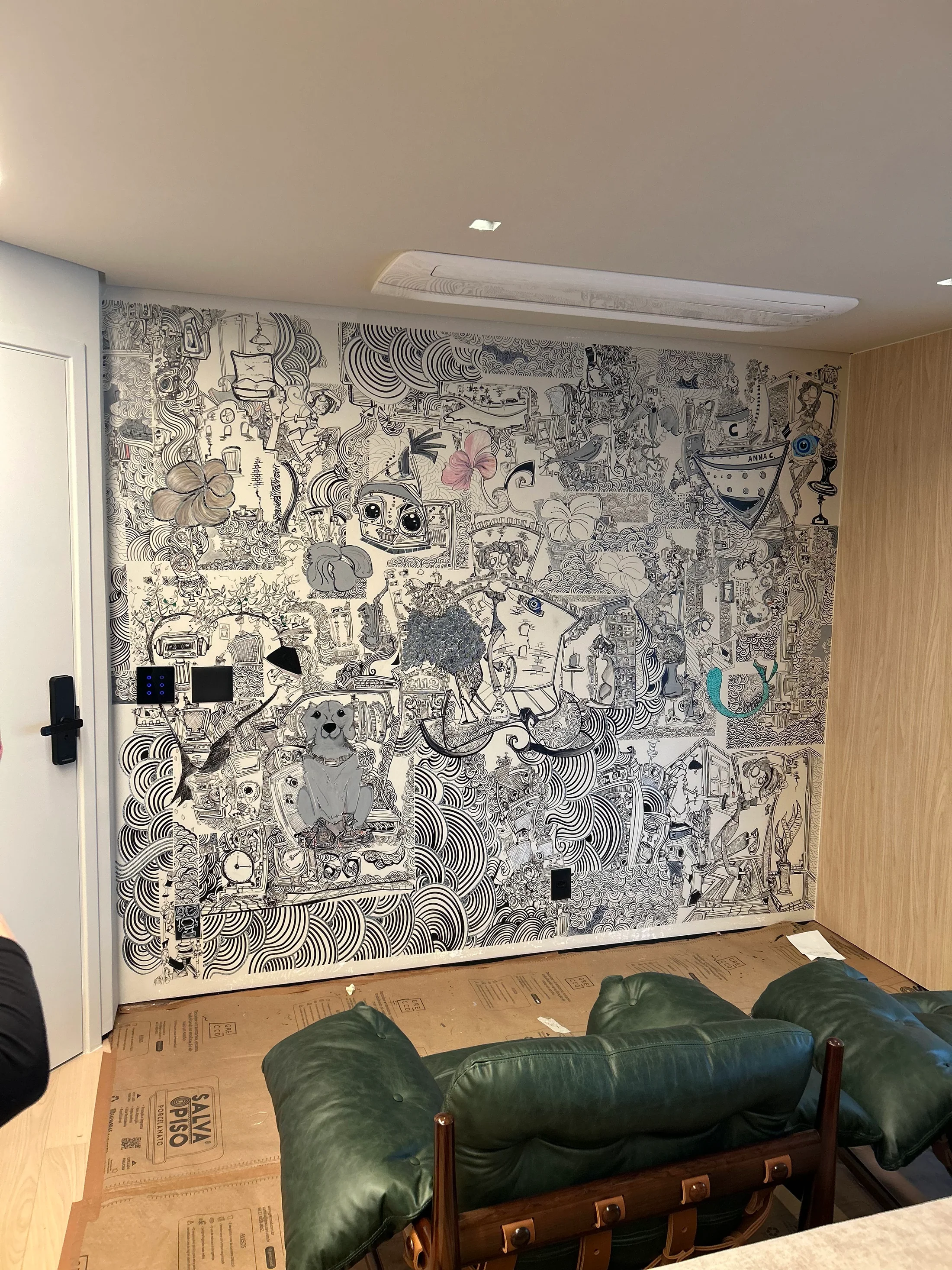 Painel integrado a uma residência na Vila Mariana